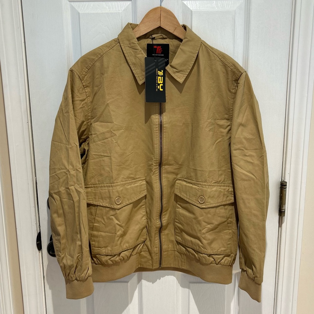 TBY Outdoor Jacket Coat Men's Sport Medium Weight Brown Outersports Small NWT